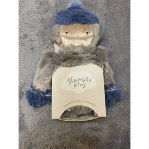 Slumberkins Shine Bright Bigfoot Snuggler New in Package Plush Gray Blue Sleepy